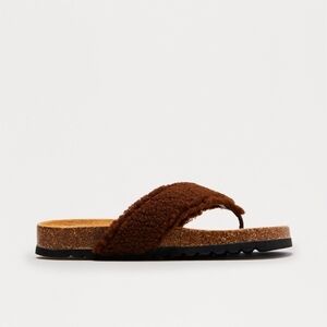 Fashion Nova Brown Fuzzy Sandals